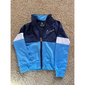 Nike Toddler Boys Blue Colorblock Full Zip Track Jacket Size 2T Navy Light Blue